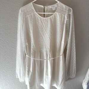 Motherhood maternity white lace blouse